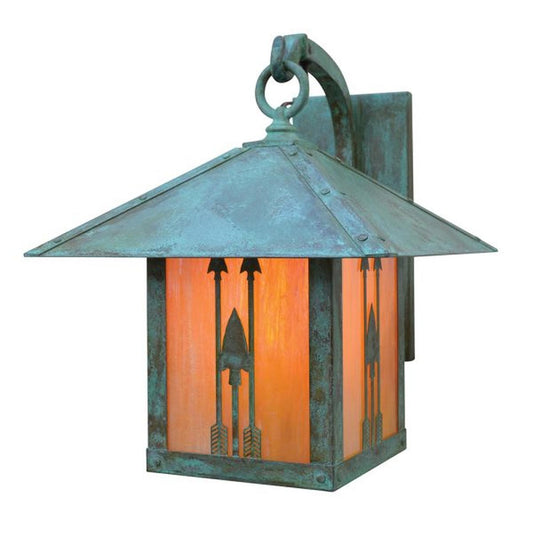 12″ Timber Ridge Wall Bracket With Arrow Filigree - TRB-12ARGW-VP - Verdigris Patina by Arroyo Craftsman