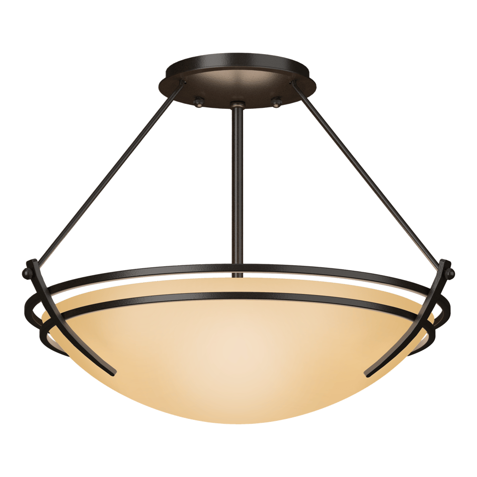 Hubbardton Forge Presidio Tryne 2-Light Semi-Flush Mount - Dimmable, Multiple Finish Options, Artisan Crafted
