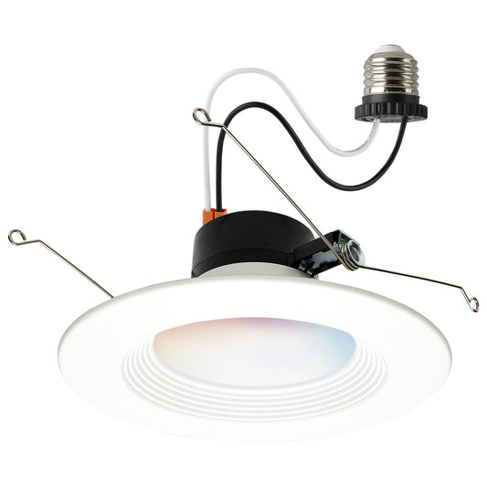 13 Watt - LED Retrofit Downlight - 5-6 Inch Round - Starfish IOT - RGB & Tunable White - 120 Volt - 90 CRI - White Finish - Satco S11570