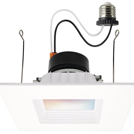 13 Watt - LED Retrofit Downlight - 5-6 Inch Square - Starfish IOT - RGB & Tunable White - 120 Volt - 90 CRI - White Finish - Satco S11571