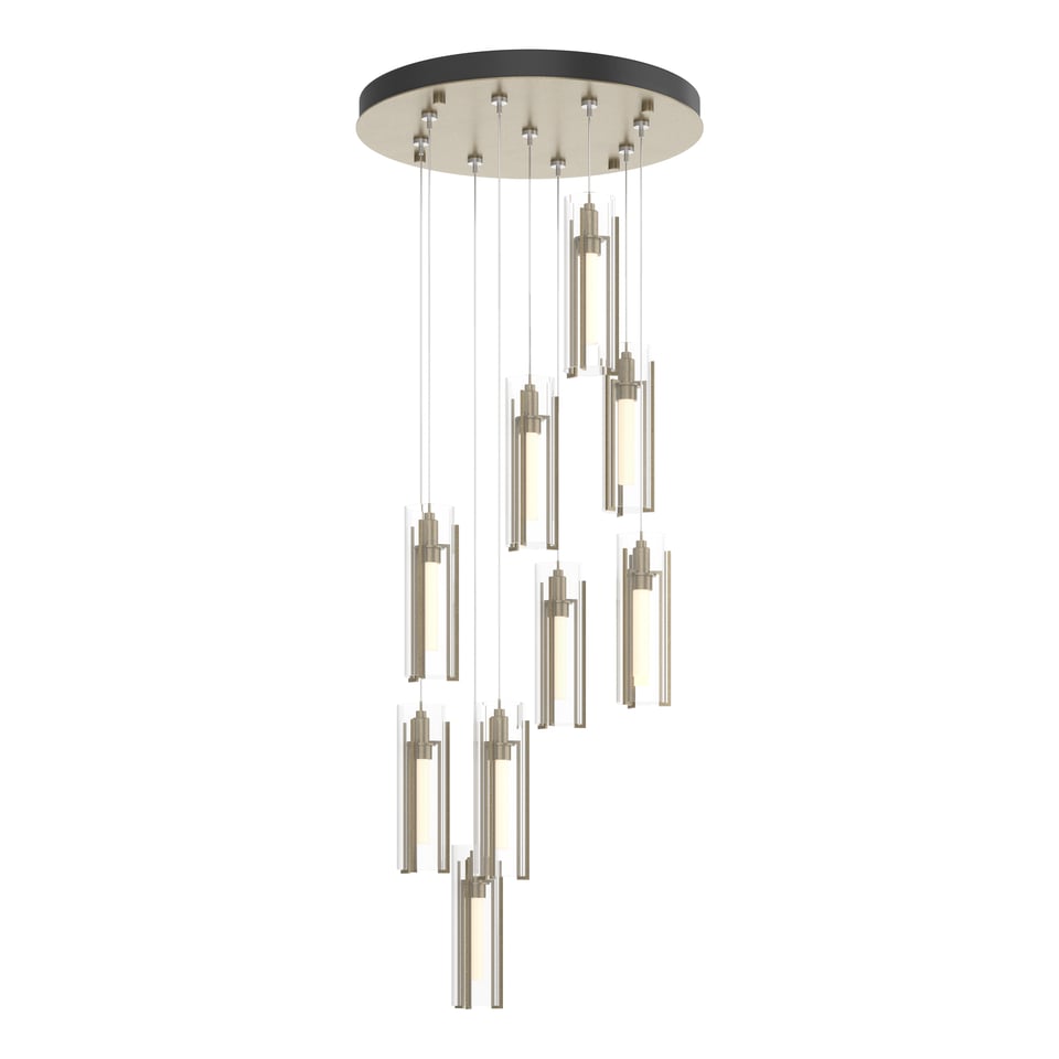 Exos Glass 9-Light Pendant By Hubbardton Forge - Dimmable Modern Design With Opal Shades
