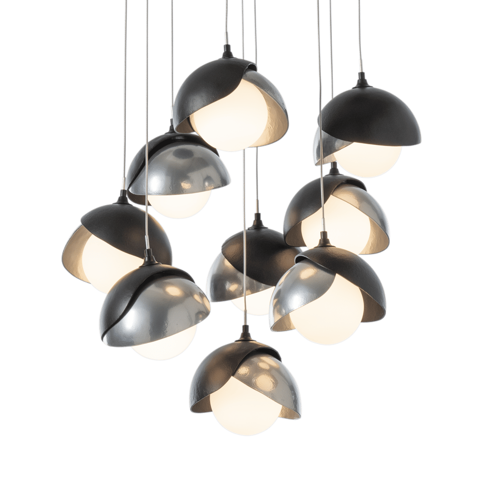 Brooklyn 9-Light Double Shade Pendant Chandelier by Hubbardton Forge – Dimmable & Versatile Design