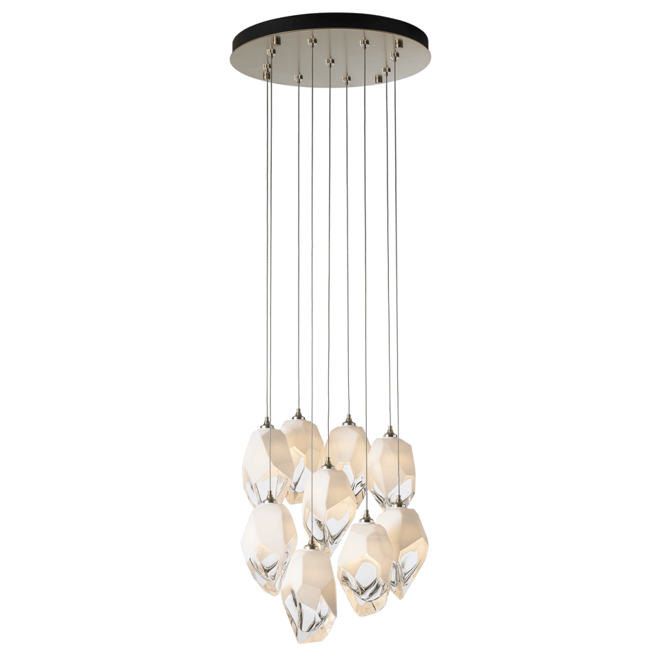 Hubbardton Forge Chrysalis 9-Light Crystal Pendant with Adjustable Height & UL Damp Safety Rating