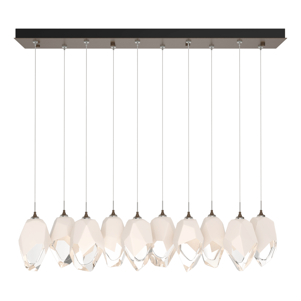 Hubbardton Forge Chrysalis 10-Light Crystal Pendant with Adjustable Height & Dimmable Feature
