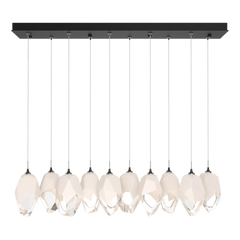 Hubbardton Forge Chrysalis 10-Light Crystal Pendant with Adjustable Height & Dimmable Feature