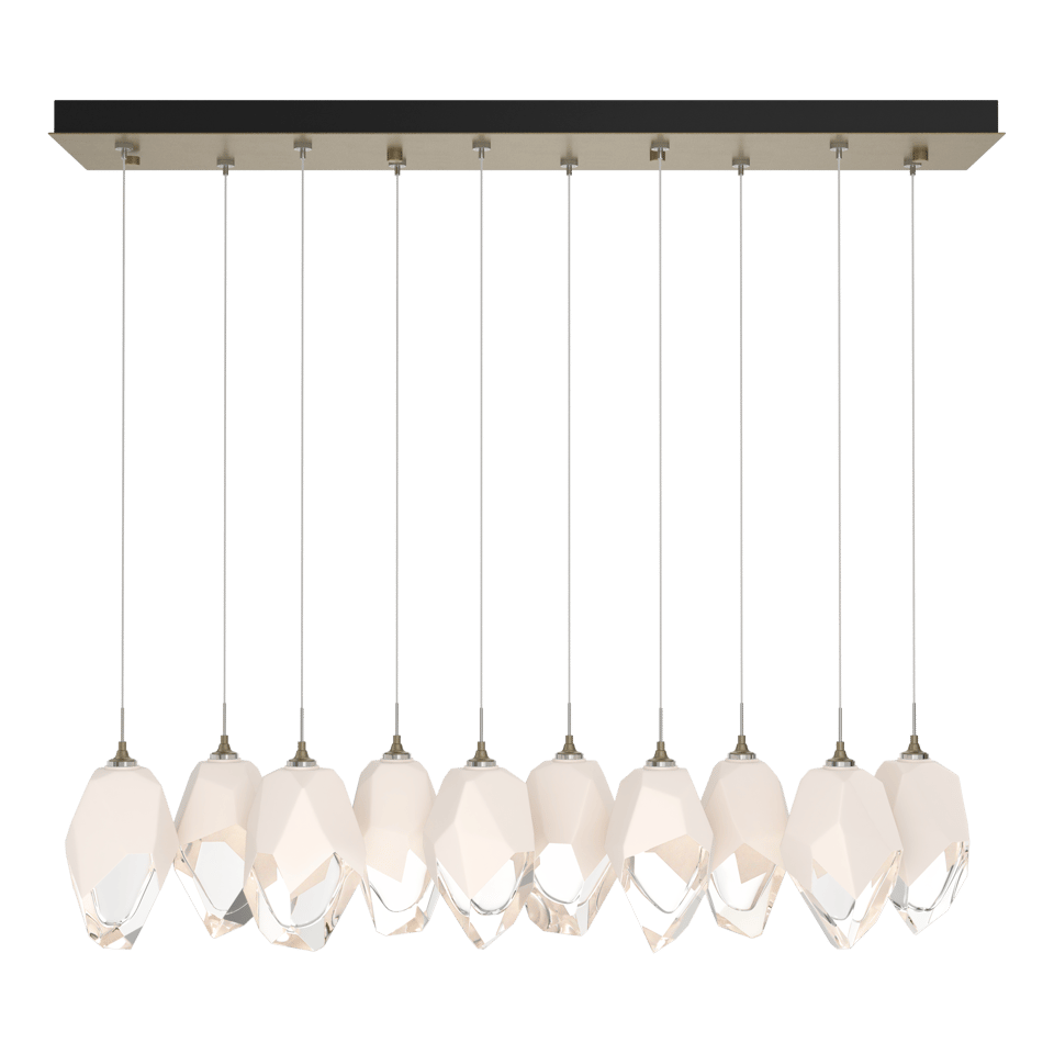 Hubbardton Forge Chrysalis 10-Light Crystal Pendant with Adjustable Height & Dimmable Feature