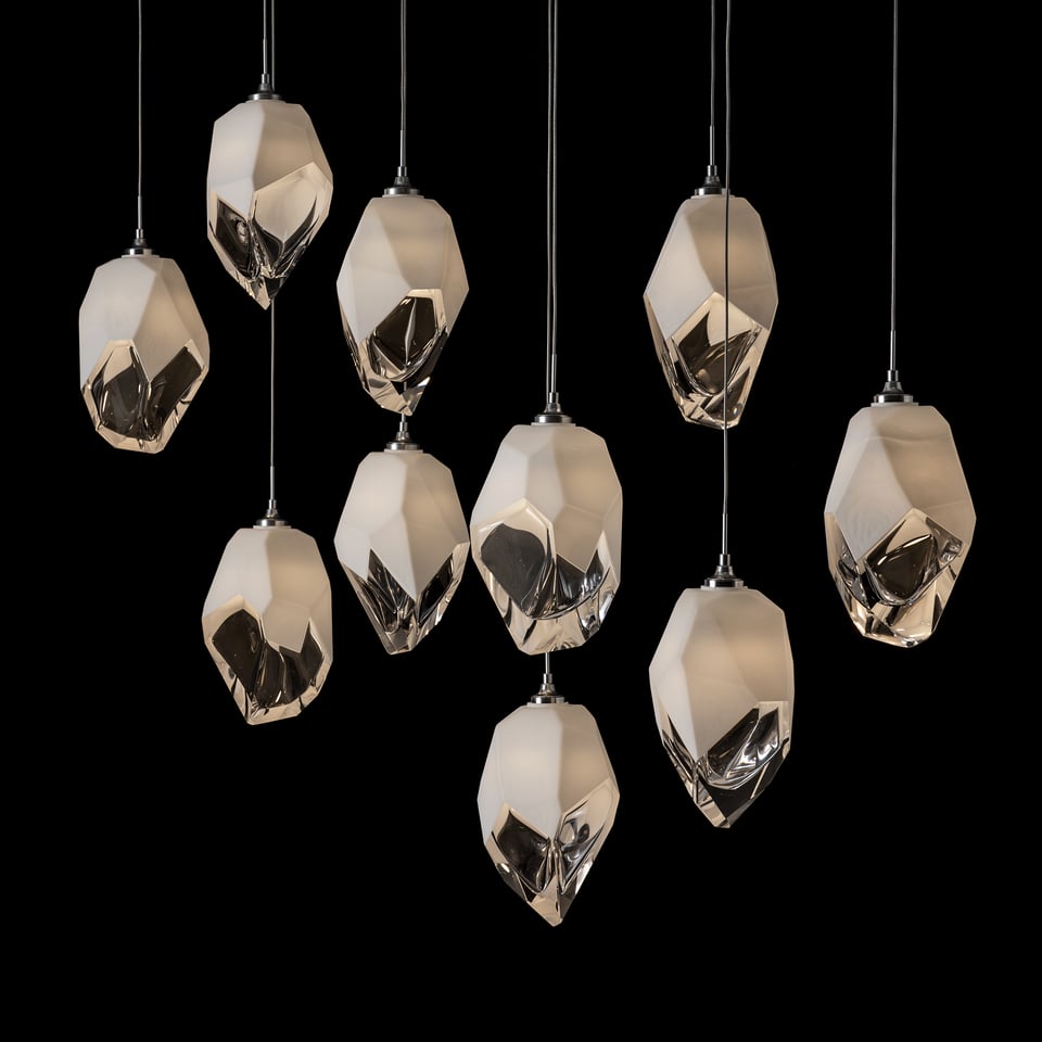 Hubbardton Forge Chrysalis 10-Light Crystal Pendant with Adjustable Height & Dimmable Feature