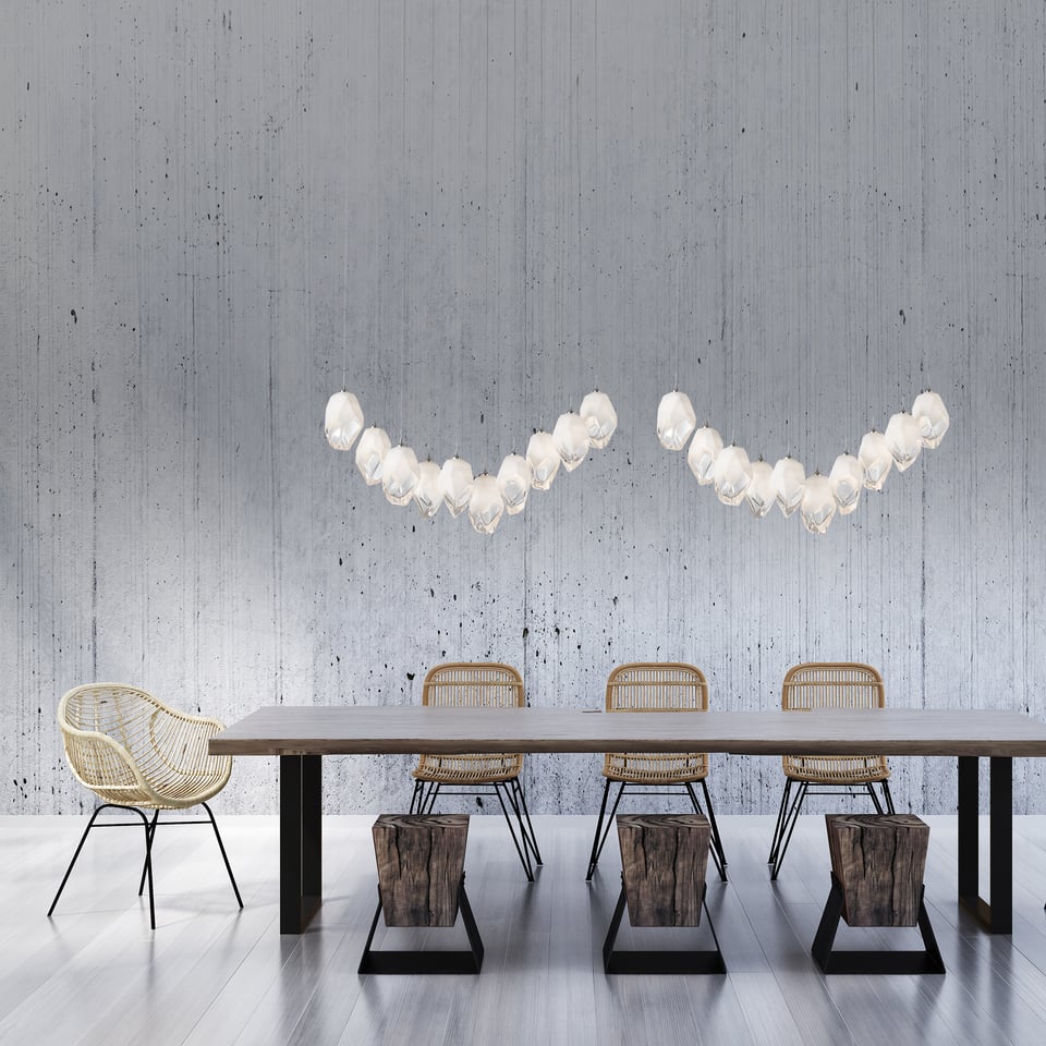 Hubbardton Forge Chrysalis 10-Light Crystal Pendant with Adjustable Height & Dimmable Feature
