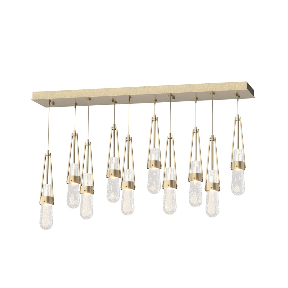 Link 10-Light Adjustable Blown Glass Pendant by Hubbardton Forge - Handmade Dimmable Elegance