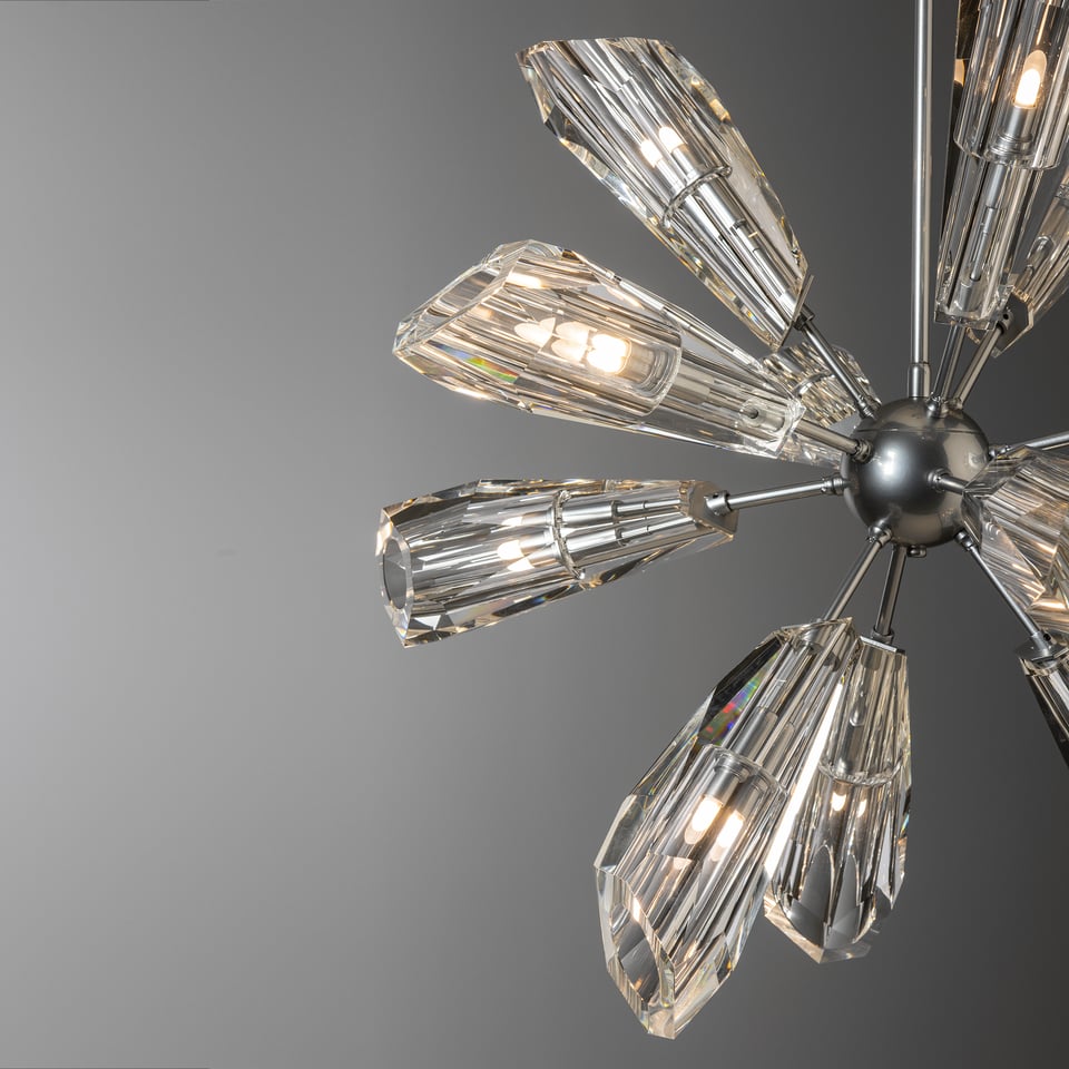 Luma 12-Light Starburst Pendant by Hubbardton Forge - Elegant Dimmable Fixture for Modern Spaces