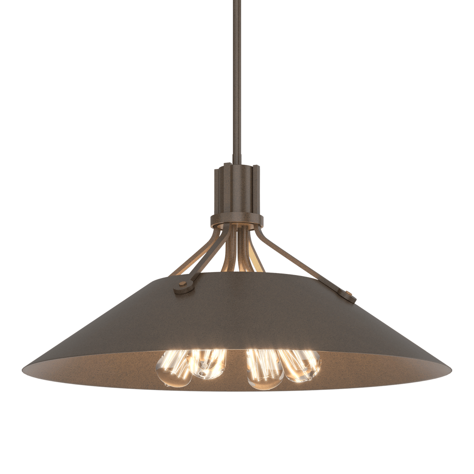Hubbardton Forge Henry Pendant Light Fixture With 4 Bulb Capacity, Artisan Craftsmanship, & Adjustable Height