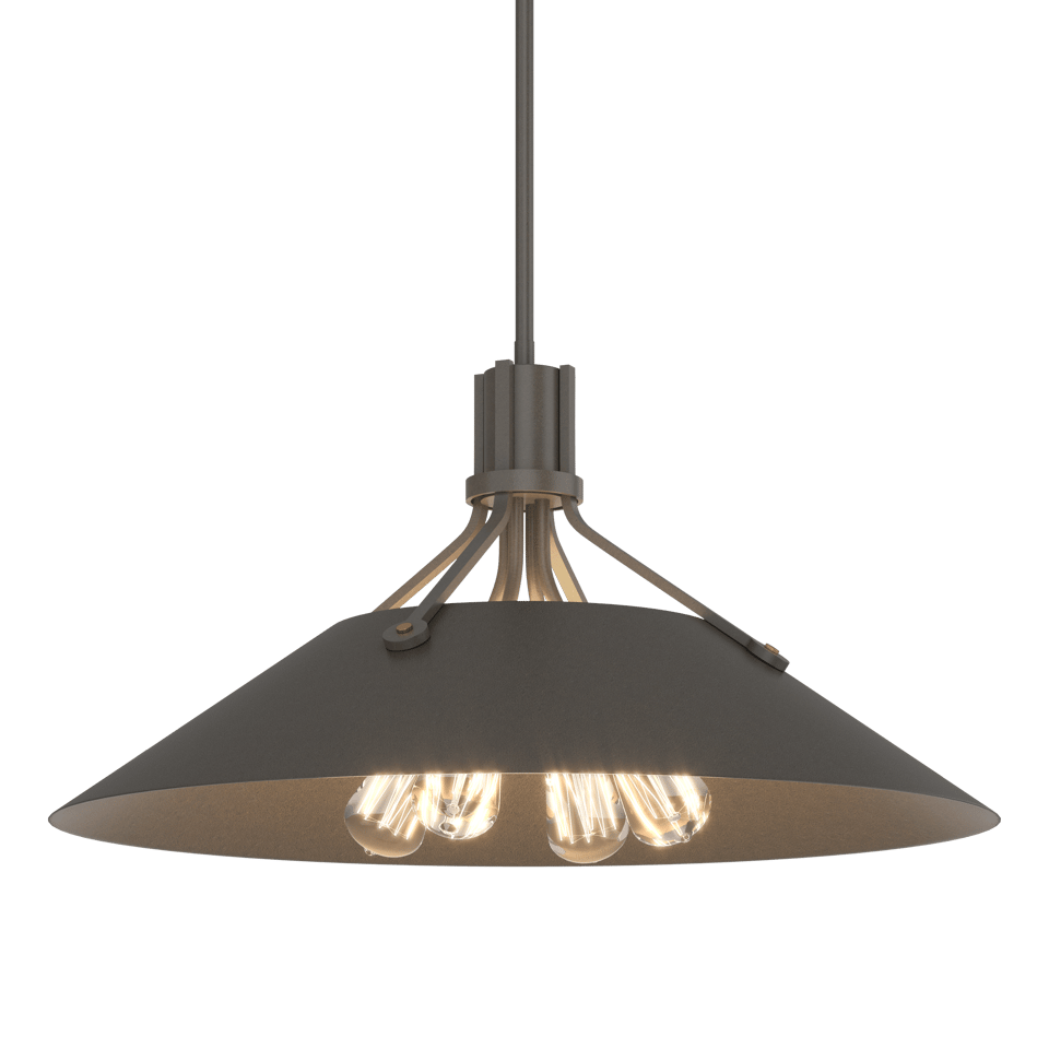 Hubbardton Forge Henry Pendant Light Fixture With 4 Bulb Capacity, Artisan Craftsmanship, & Adjustable Height