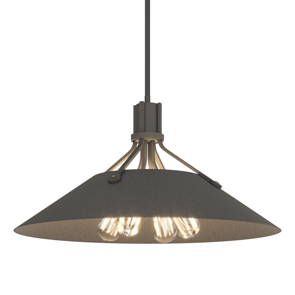 Hubbardton Forge Henry Pendant Light Fixture With 4 Bulb Capacity, Artisan Craftsmanship, & Adjustable Height