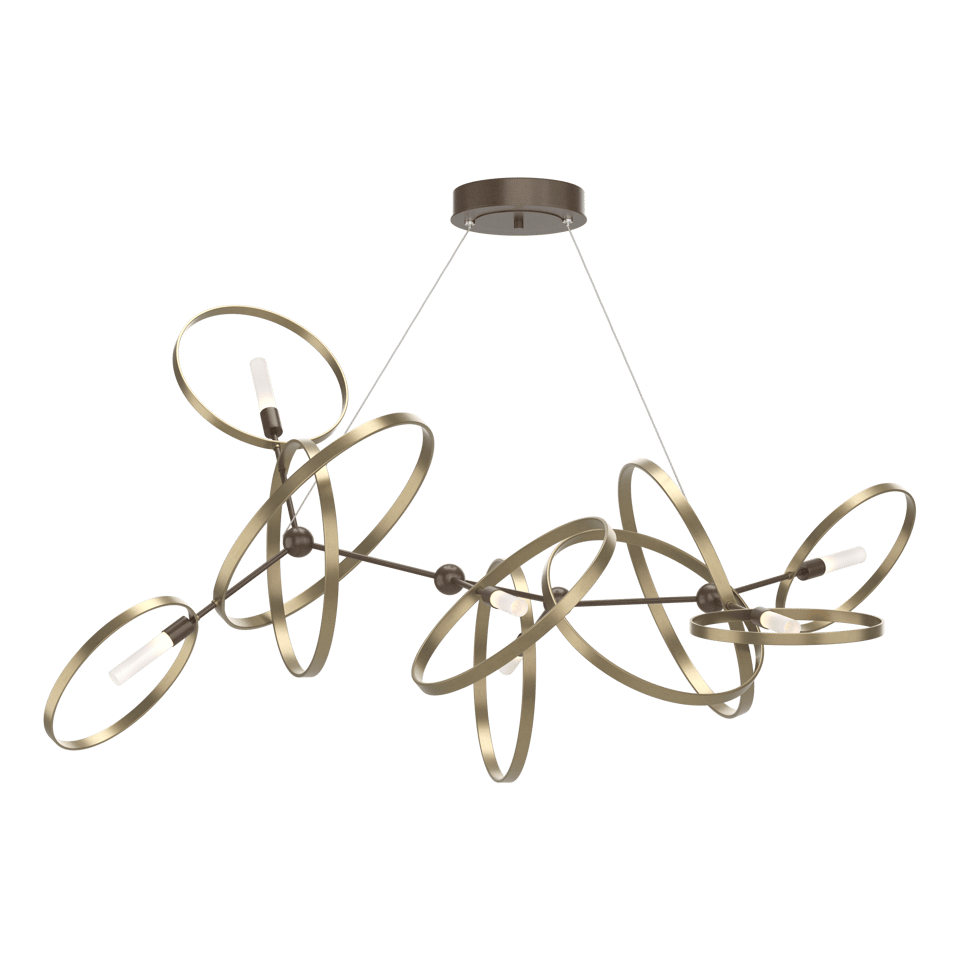 Celesse Pendant Light by Hubbardton Forge, Adjustable 35"-85", Dimmable, Multiple Finishes