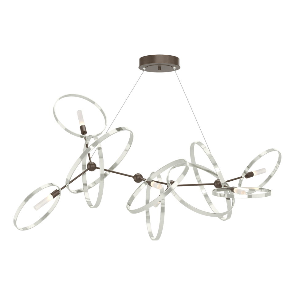 Celesse Pendant Light by Hubbardton Forge, Adjustable 35"-85", Dimmable, Multiple Finishes