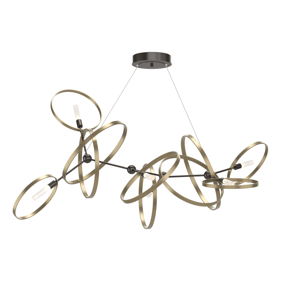 Celesse Pendant Light by Hubbardton Forge, Adjustable 35"-85", Dimmable, Multiple Finishes