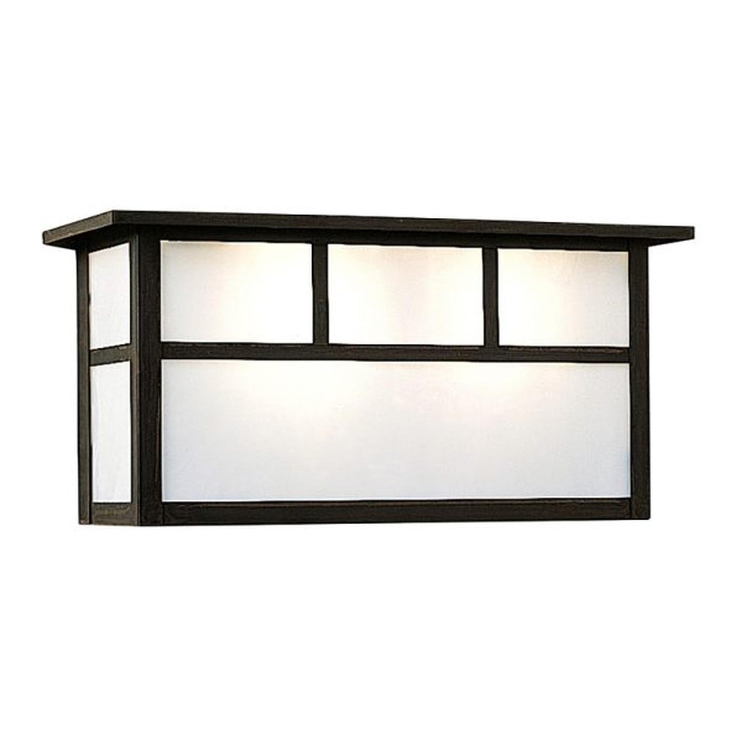 14″ Huntington Short Body Sconce With Double T-Bar Overlay - HS-14SDTWO-BZ - Bronze by Arroyo Craftsman