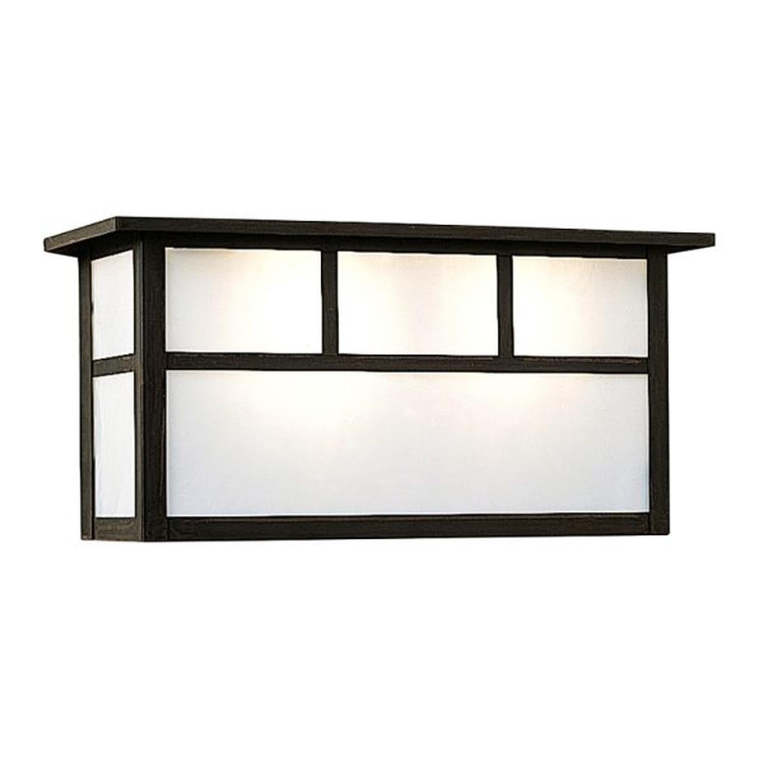 14″ Huntington Short Body Sconce With Double T-Bar Overlay - HS-14SDTWO-BZ - Bronze by Arroyo Craftsman