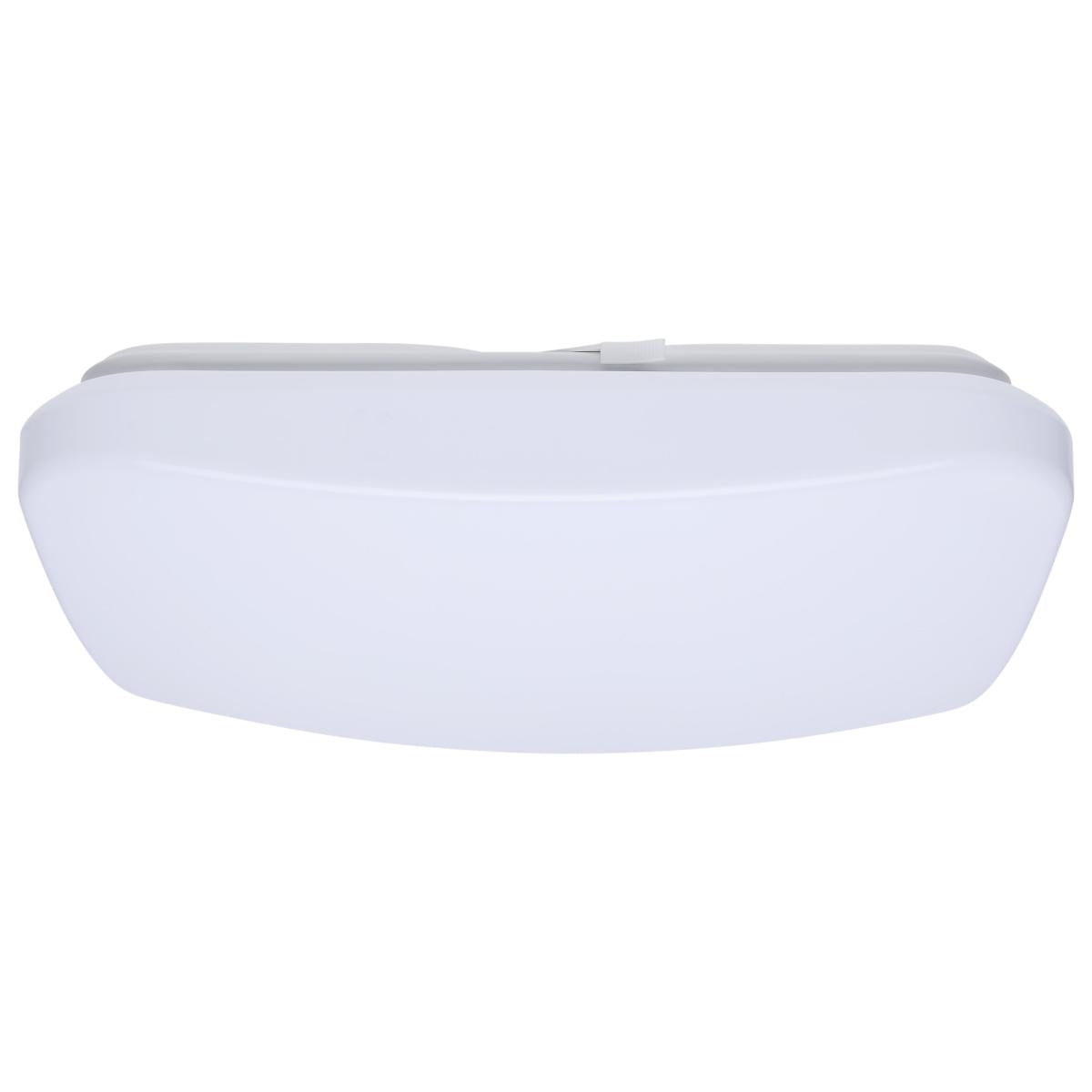 14 Inch LED Cloud Fixture with Sensor - 17 Watts - 27K/30K/35K/40K/50K CCT Selectable - Square Shape - White Finish - 120 Volt - Satco 62-1857