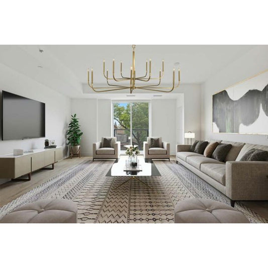 14-Light Brused Brass Manhattan Foyer Chandelier - 5870 BR by Framburg