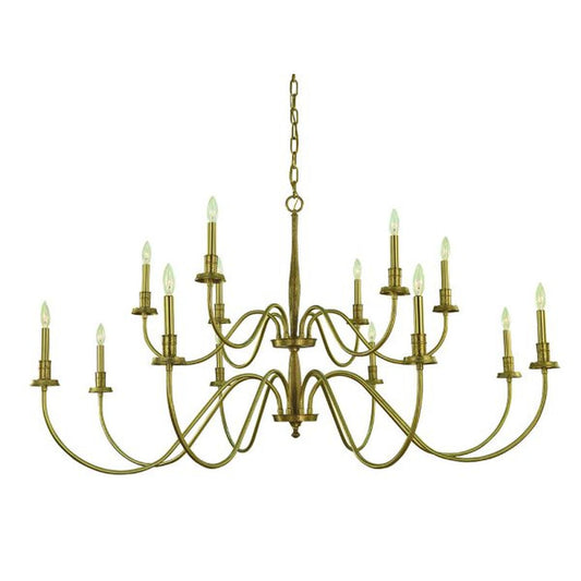 14-Light Brused Brass Matera Foyer Chandelier - 5788 BR by Framburg