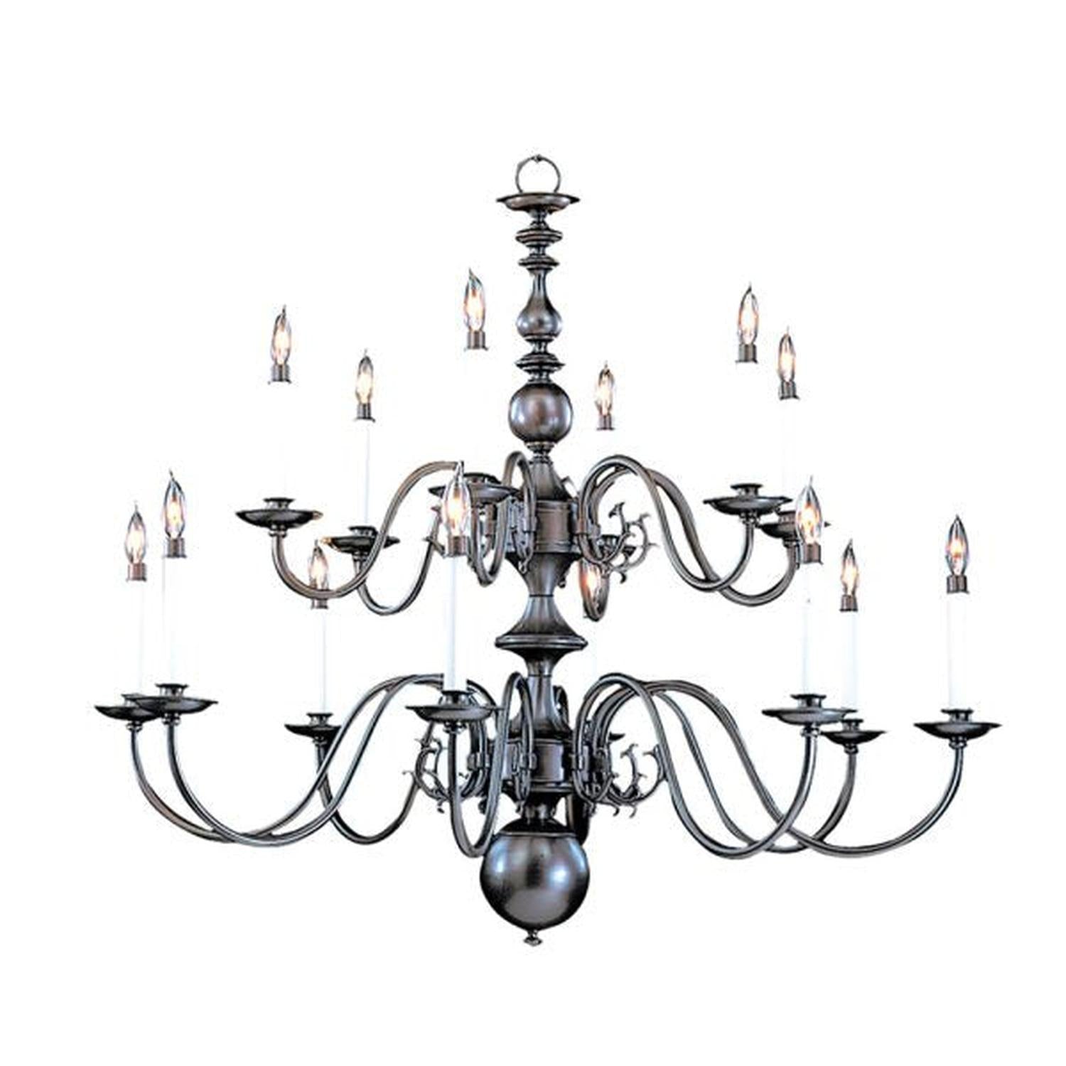 14-Light Mahogany Bronze Jamestown Foyer Chandelier - 9135 MB by Framburg
