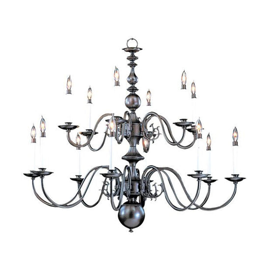 14-Light Mahogany Bronze Jamestown Foyer Chandelier - 9135 MB by Framburg