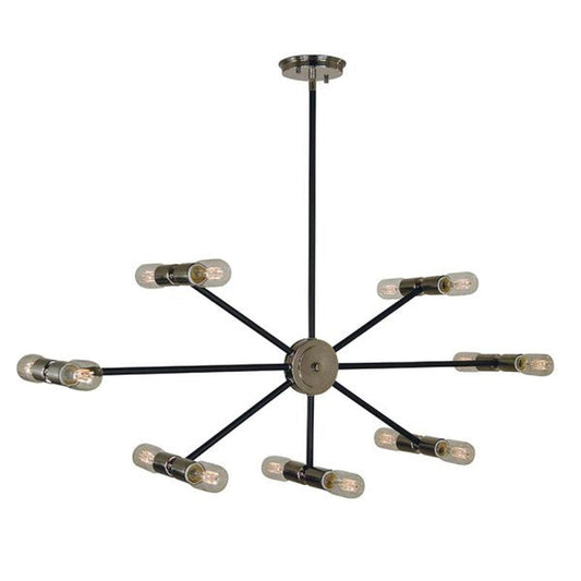 14-Light Nebula Dining Chandelier - 5088 PN/MBLACK by Framburg