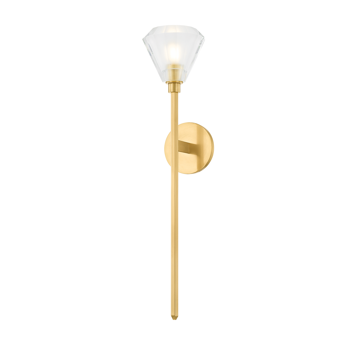 Maspeth Sconce 25"H by Hudson Valley Lighting - Aged Brass with K9 Crystal Floral Design