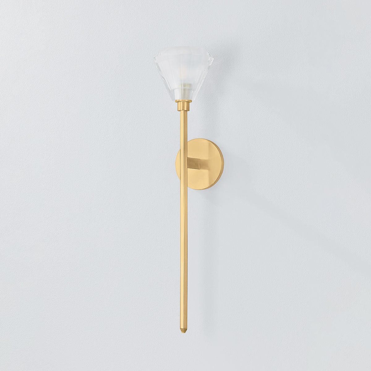 Maspeth Sconce 25"H by Hudson Valley Lighting - Aged Brass with K9 Crystal Floral Design