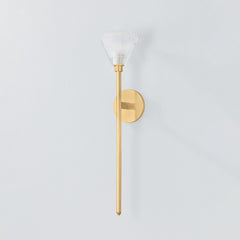 Maspeth Sconce 25"H by Hudson Valley Lighting - Aged Brass with K9 Crystal Floral Design