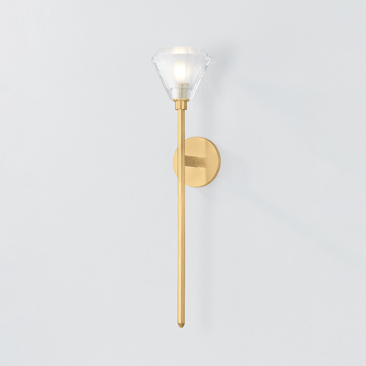 Maspeth Sconce 25"H by Hudson Valley Lighting - Aged Brass with K9 Crystal Floral Design