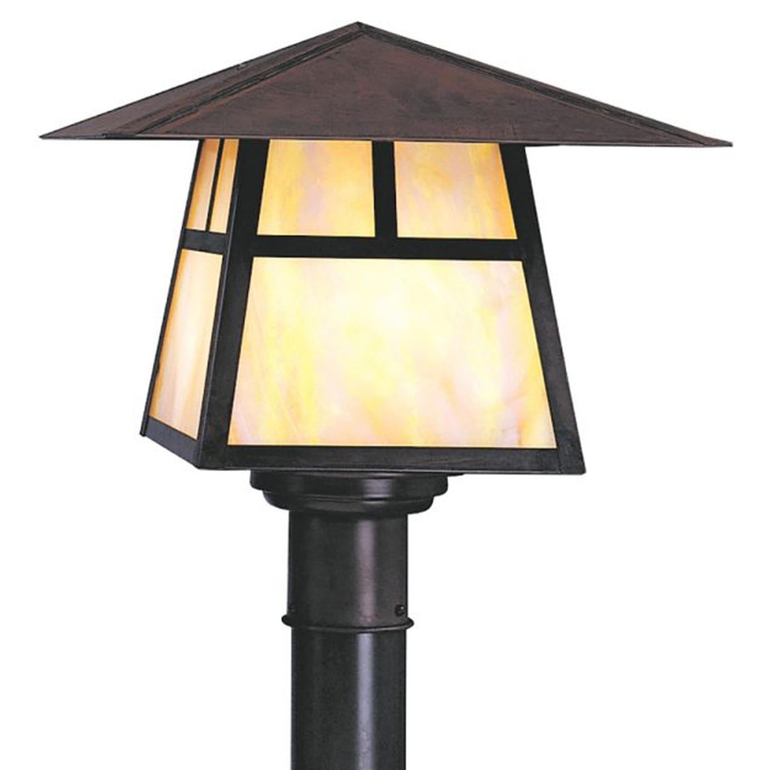 15″ Carmel Post Mount With T-Bar Overlay - CP-15TGW-BZ - Bronze by Arroyo Craftsman