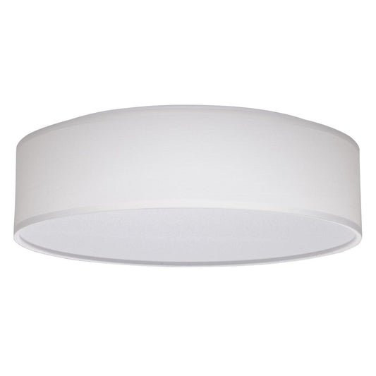 15 inch - CCT Selectable - Fabric Drum LED Decor Flush Mount Fixture - White Fabric Shade - Acrylic Diffuser - Satco 62-999