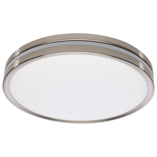 15 Inch Surface Mount with Night Light - 5 CCT Selectable - Brushed Nickel Finish - Satco 62-1692