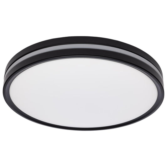 15 Inch Surface Mount with Night Light - 5 CCT Selectable - Matte Black Finish - Satco 62-1693