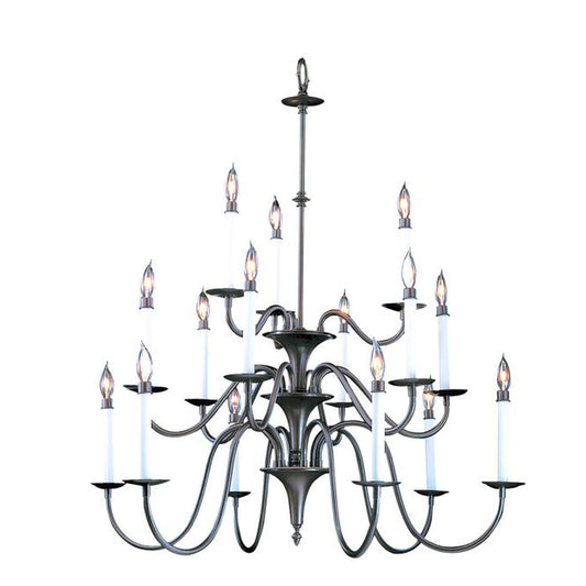 15-Light Mahogany Bronze Jamestown Foyer Chandelier - 9235 MB by Framburg