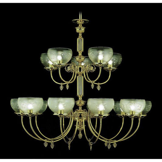 15-Light Polished Brass Chancery Foyer Chandelier - 7515 PB by Framburg