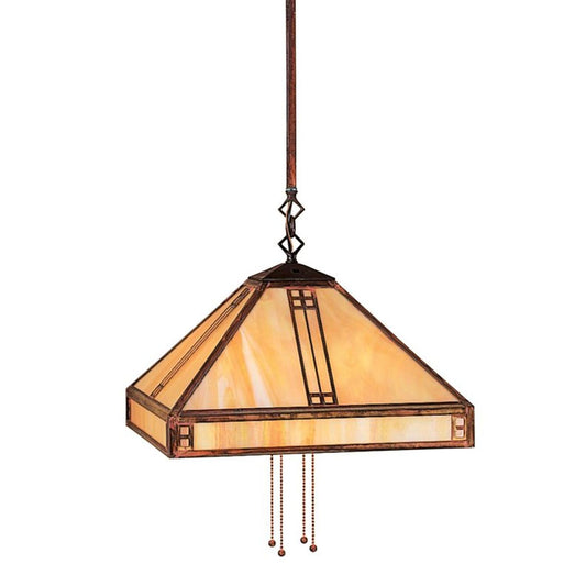 15″ Prairie Stem Hung Pendant - PSH-15GW-RC - Raw Copper by Arroyo Craftsman