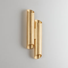 Rylane Sconce 21.5 Inches Tall – Vintage Gold Leaf Wall Light by Hudson Valley Lighting, Dimmable, UL Damp