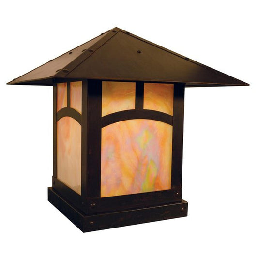 16″ Evergreen Column Mount With Classic Arch Overlay - EC-16AGW-BZ - Bronze by Arroyo Craftsman