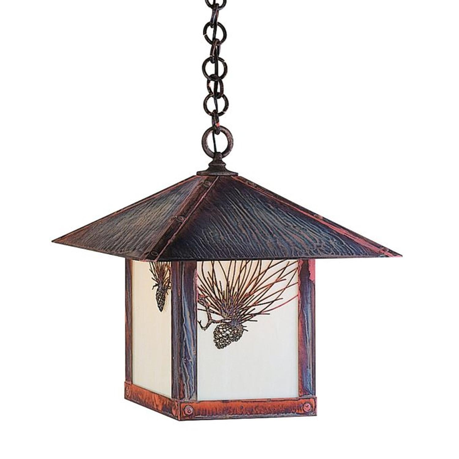 16″ Evergreen Pendant With Pine Needle Filigree - EH-16PFOF-RC - Raw Copper by Arroyo Craftsman