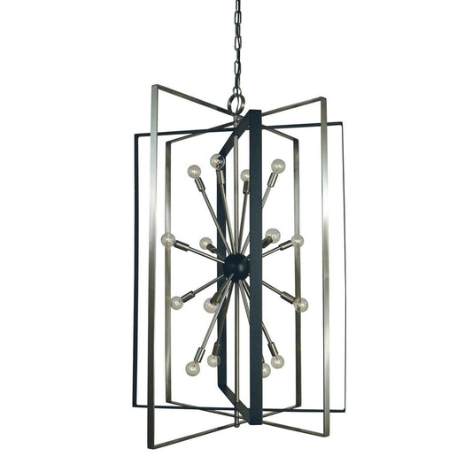 16-Light Brushed Nickel/Matte Black Interstellar Chandelier - L1092 BN/MBLACK by Framburg