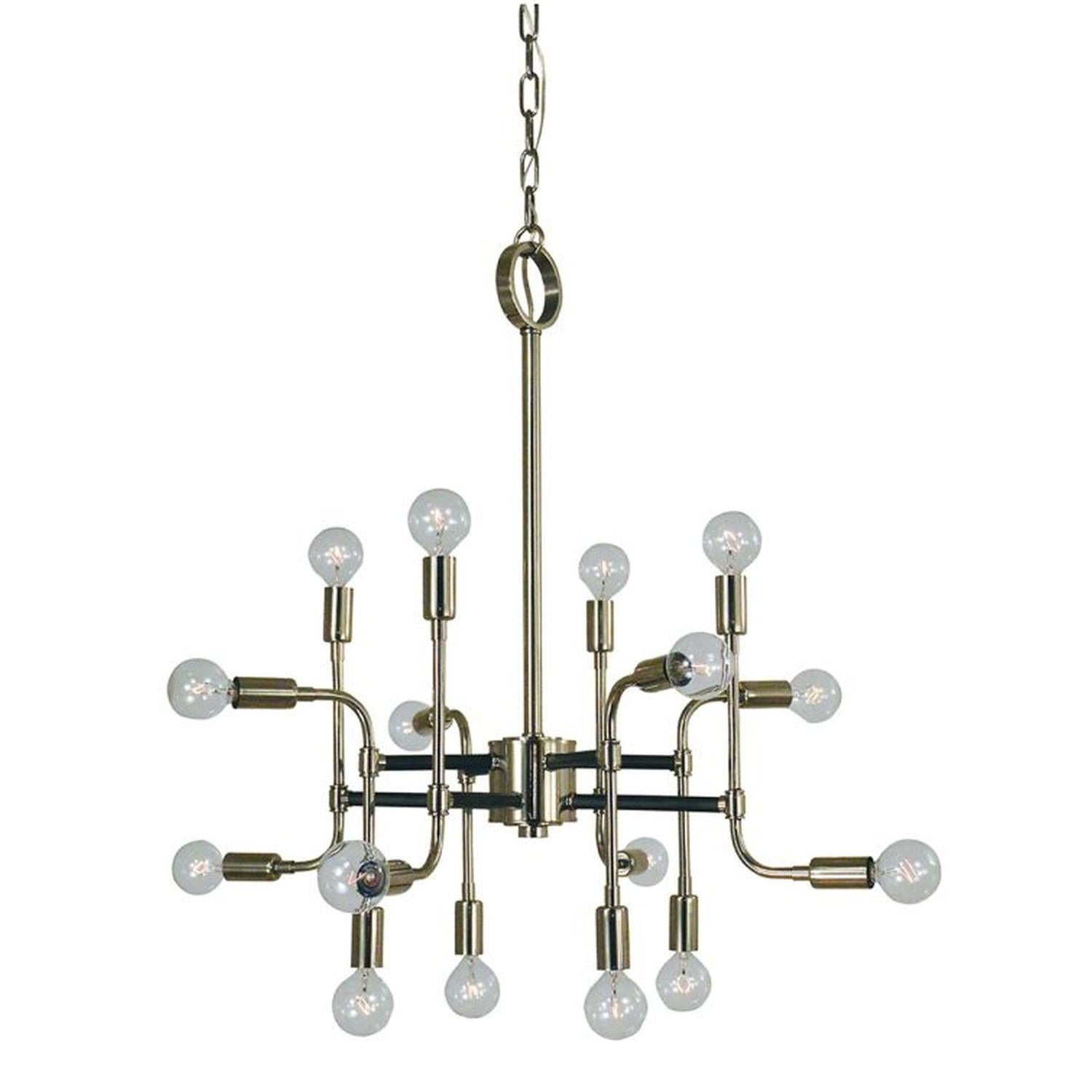 16-Light Polished Nickel/Matte Black Fusion Chandelier - 3056 PN/MBLACK by Framburg