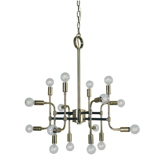 16-Light Polished Nickel/Matte Black Fusion Chandelier - 3056 PN/MBLACK by Framburg