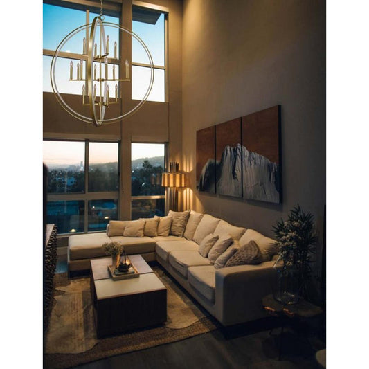 16-Lt Satin Brass And Satin White Constellation Pendant - 4656 SB/SW by Framburg