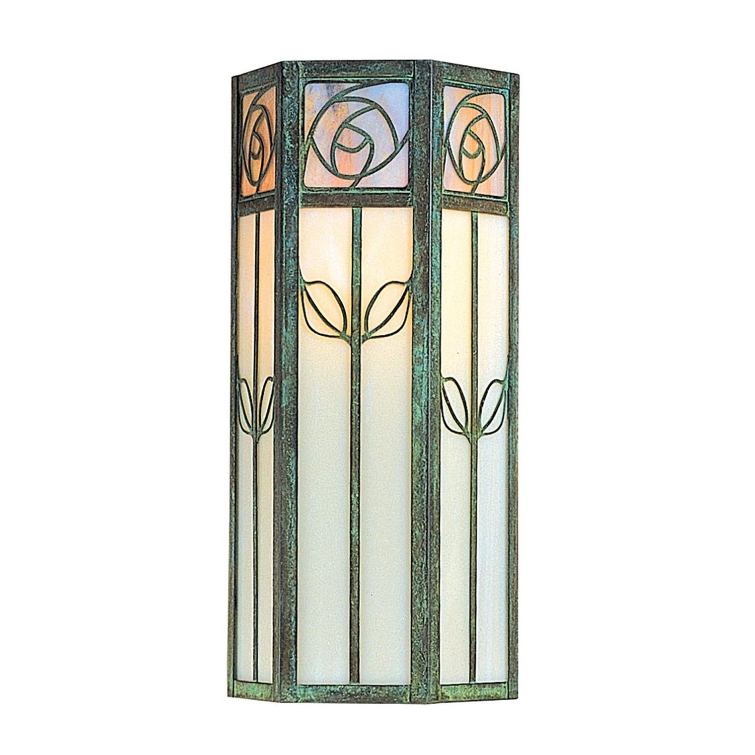 16″ Saint Clair Flush Wall Mount - SCW-16GWC-VP - Verdigris Patina by Arroyo Craftsman
