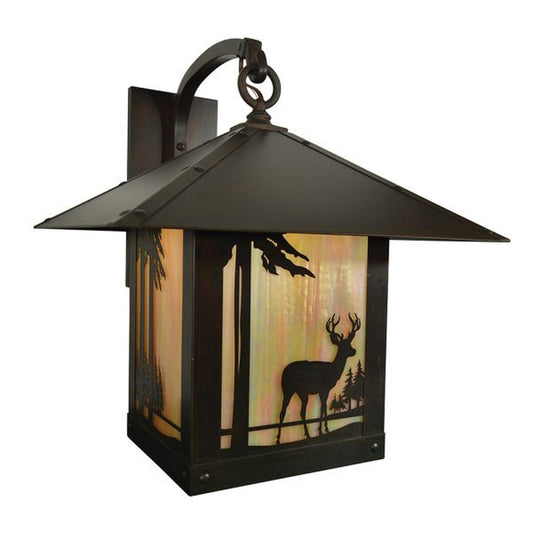 16″ Timber Ridge Wall Bracket With Deer Filigree - TRB-16DRGW-BZ - Bronze by Arroyo Craftsman