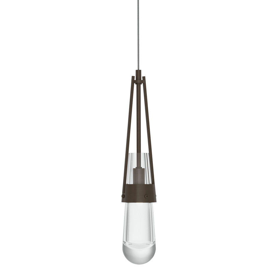Link Clear Glass Low Voltage Mini Pendant Light with Adjustable Height by Hubbardton Forge