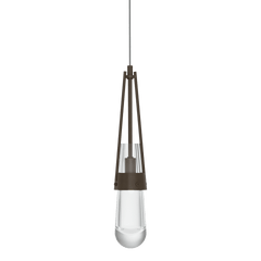 Link Clear Glass Low Voltage Mini Pendant Light with Adjustable Height by Hubbardton Forge